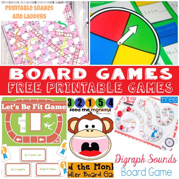 Fun and free printable board games