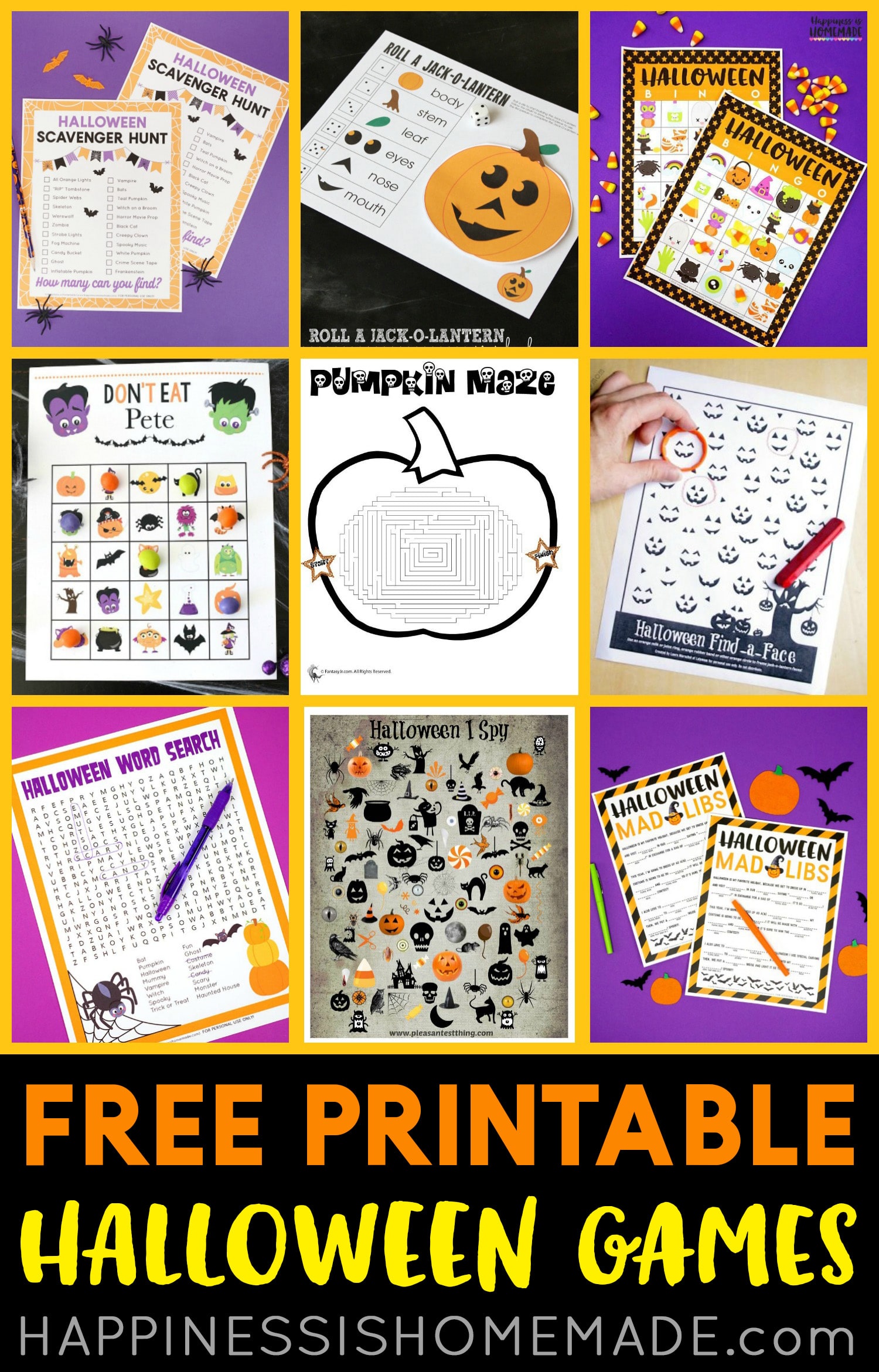 Free printable halloween games