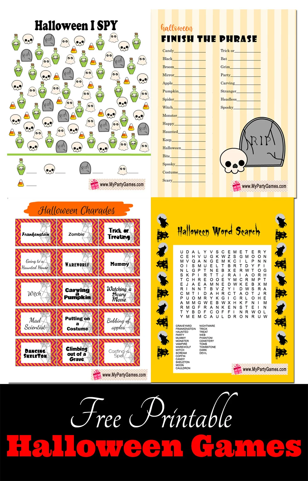 Free printable halloween games