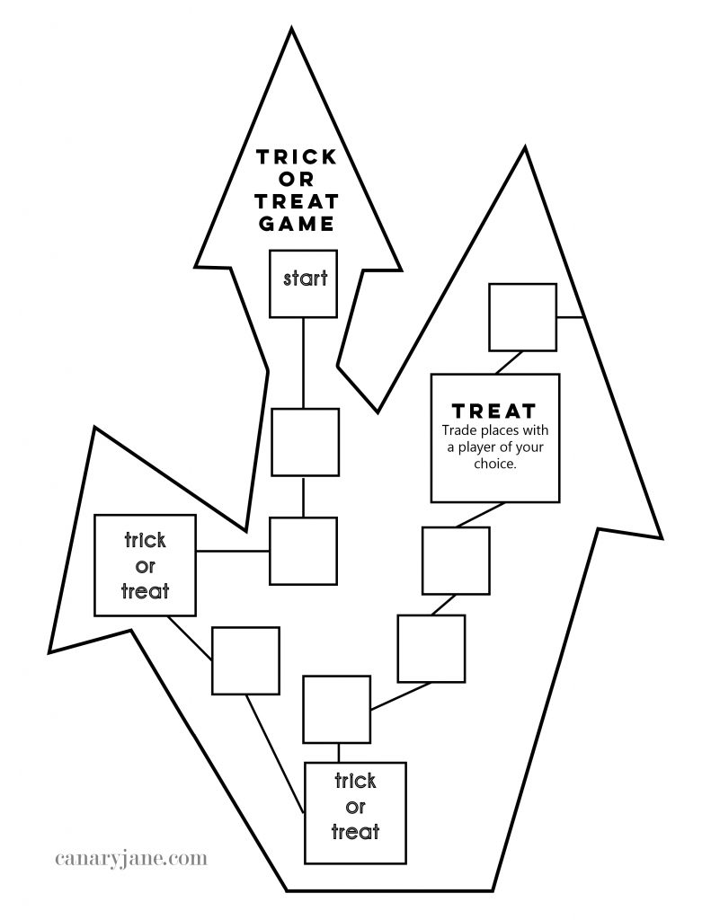 Trick or treat free printable halloween board game