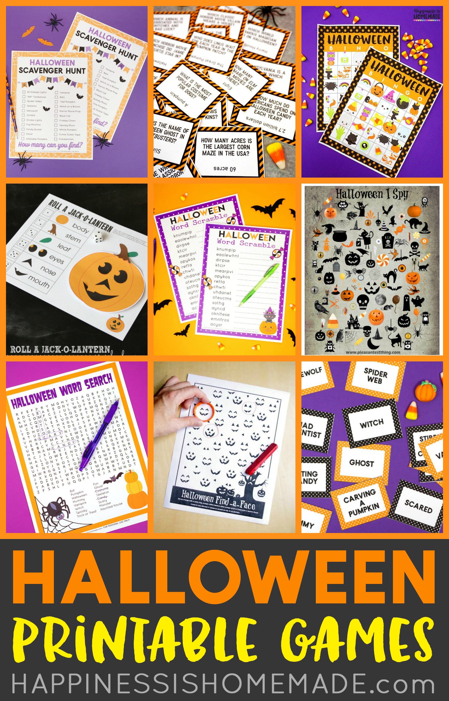 Free printable halloween games