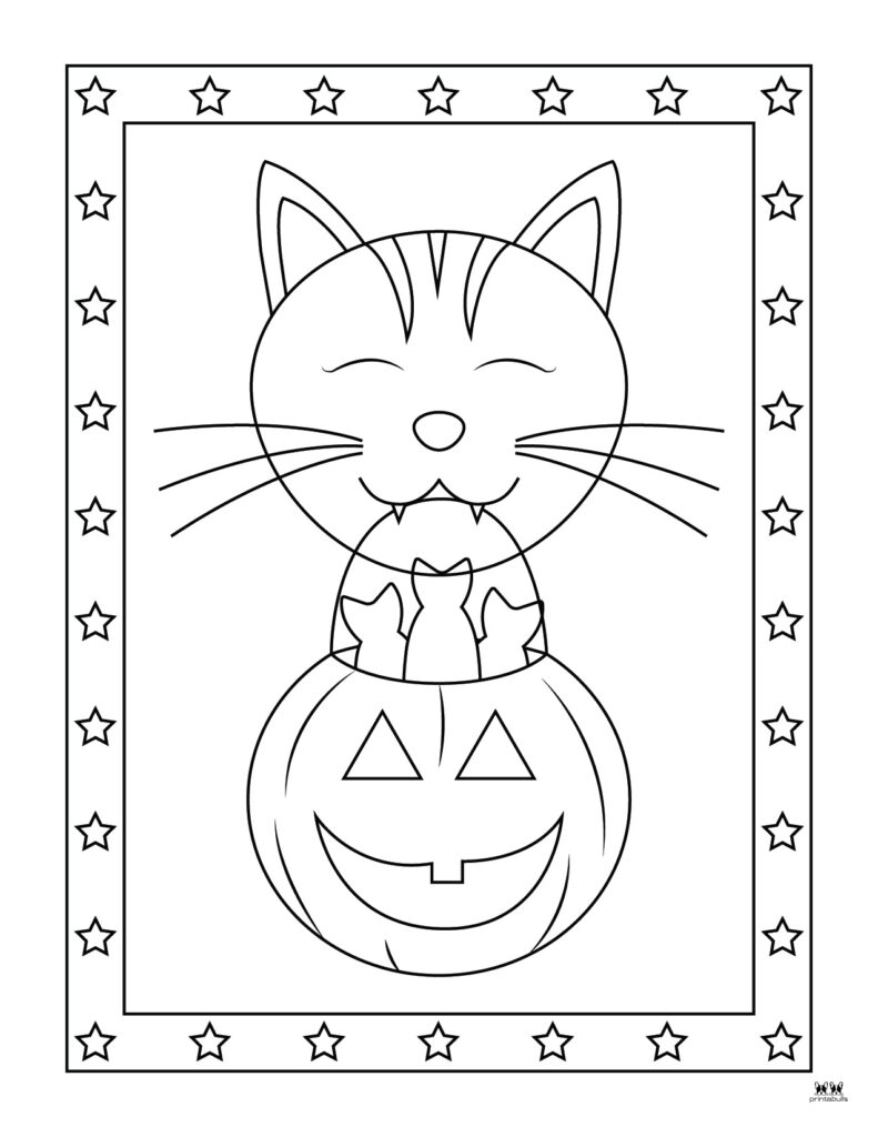 Halloween cat coloring pages