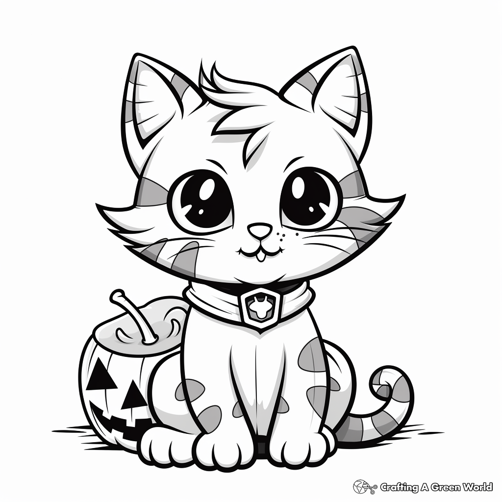 Halloween cat coloring pages