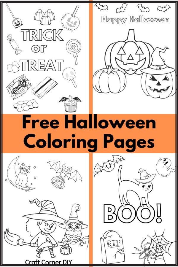 Simple halloween coloring pages for kids craft corner diy