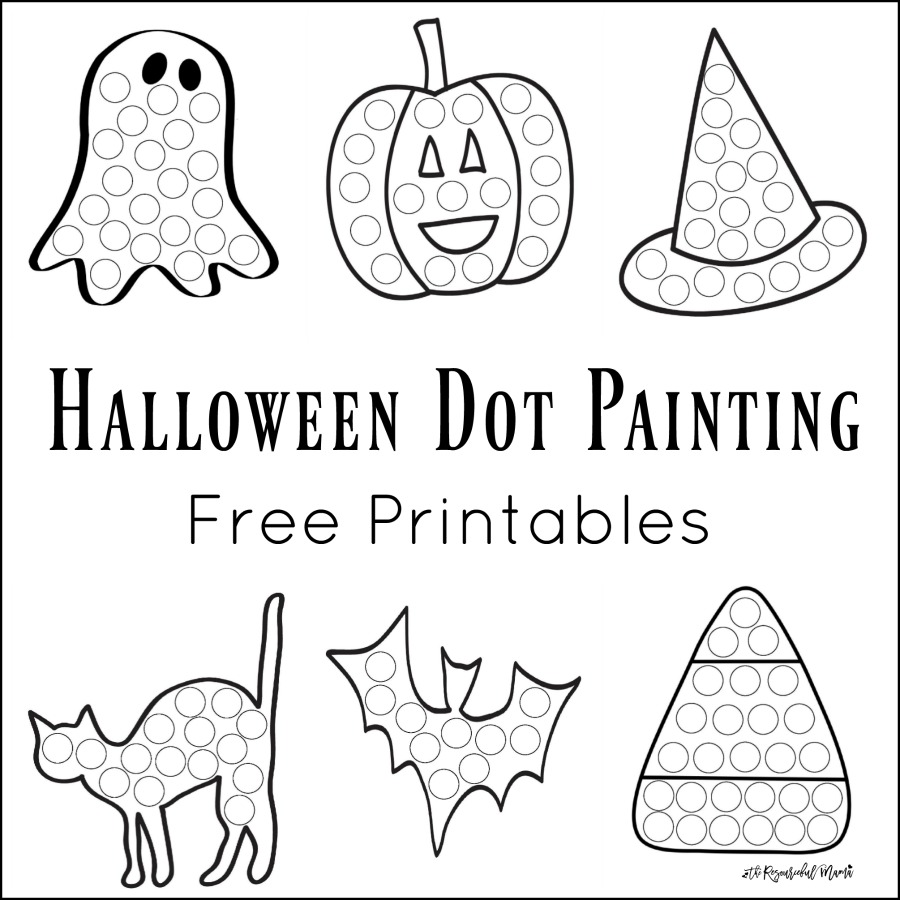 Halloween dot painting free printables