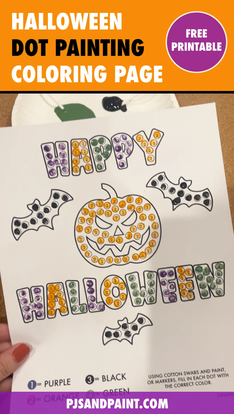 Halloween dot painting page