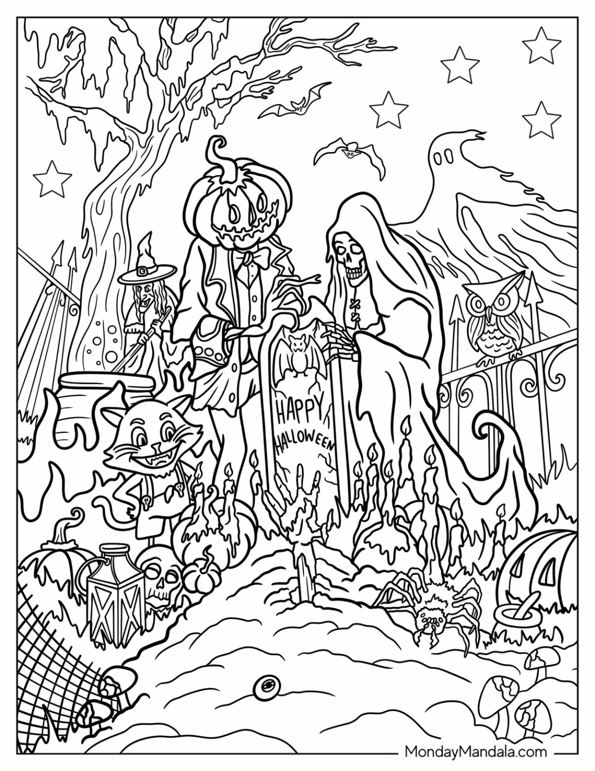 Halloween coloring pages free pdf printables