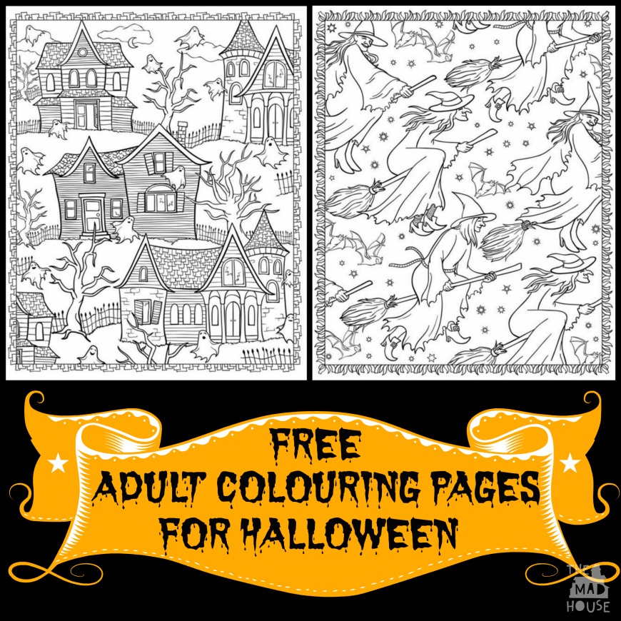 Halloween colouring pages for adults mum in the madhouse