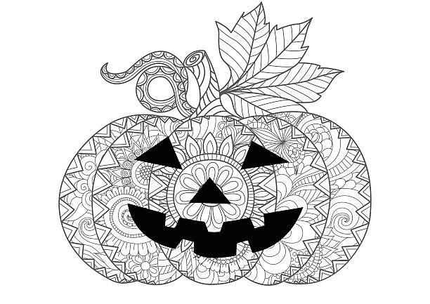 Halloween adult coloring pages stock illustrations royalty