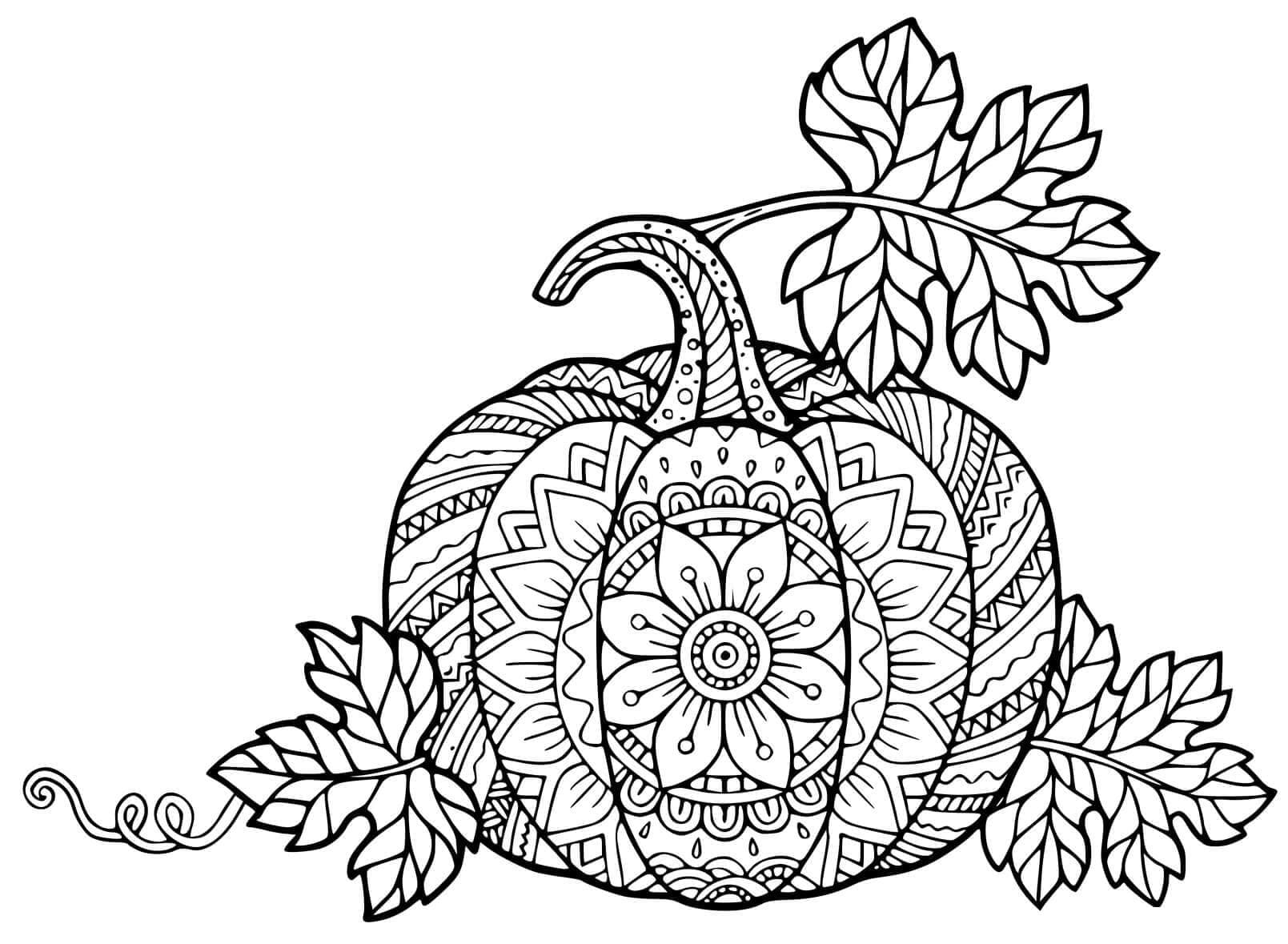 Halloween pumpkin image for adults coloring page