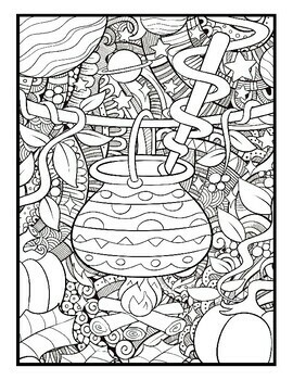 Spectral serenity halloween adult coloring pages mindfulness halloween