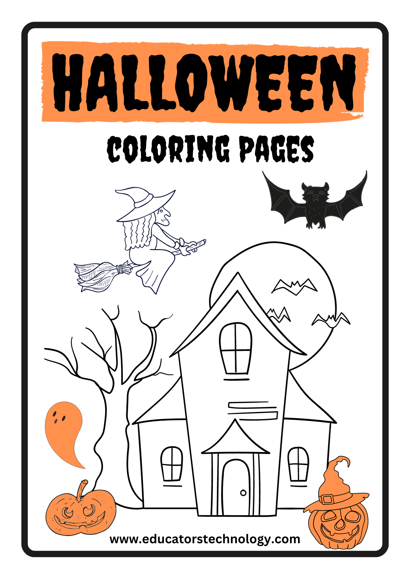 Free halloween coloring pages book for kids