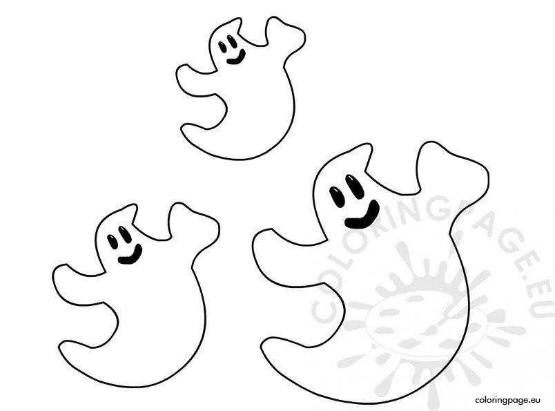 Halloween ghost shaped coloring page