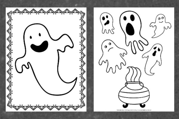 Ghost coloring pages