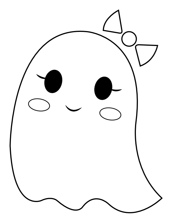 Printable female ghost coloring page