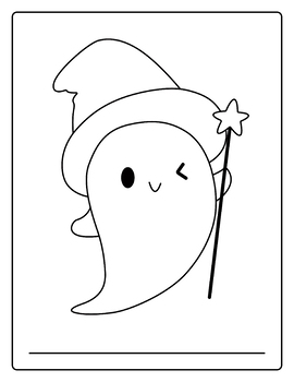 Printable halloween coloring pages cute ghost by chonnieartwork