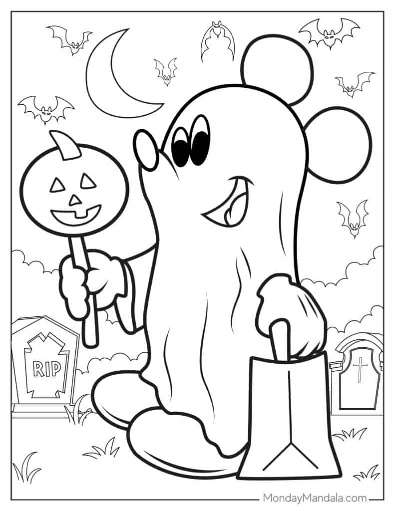 Ghost coloring pages free pdf printables