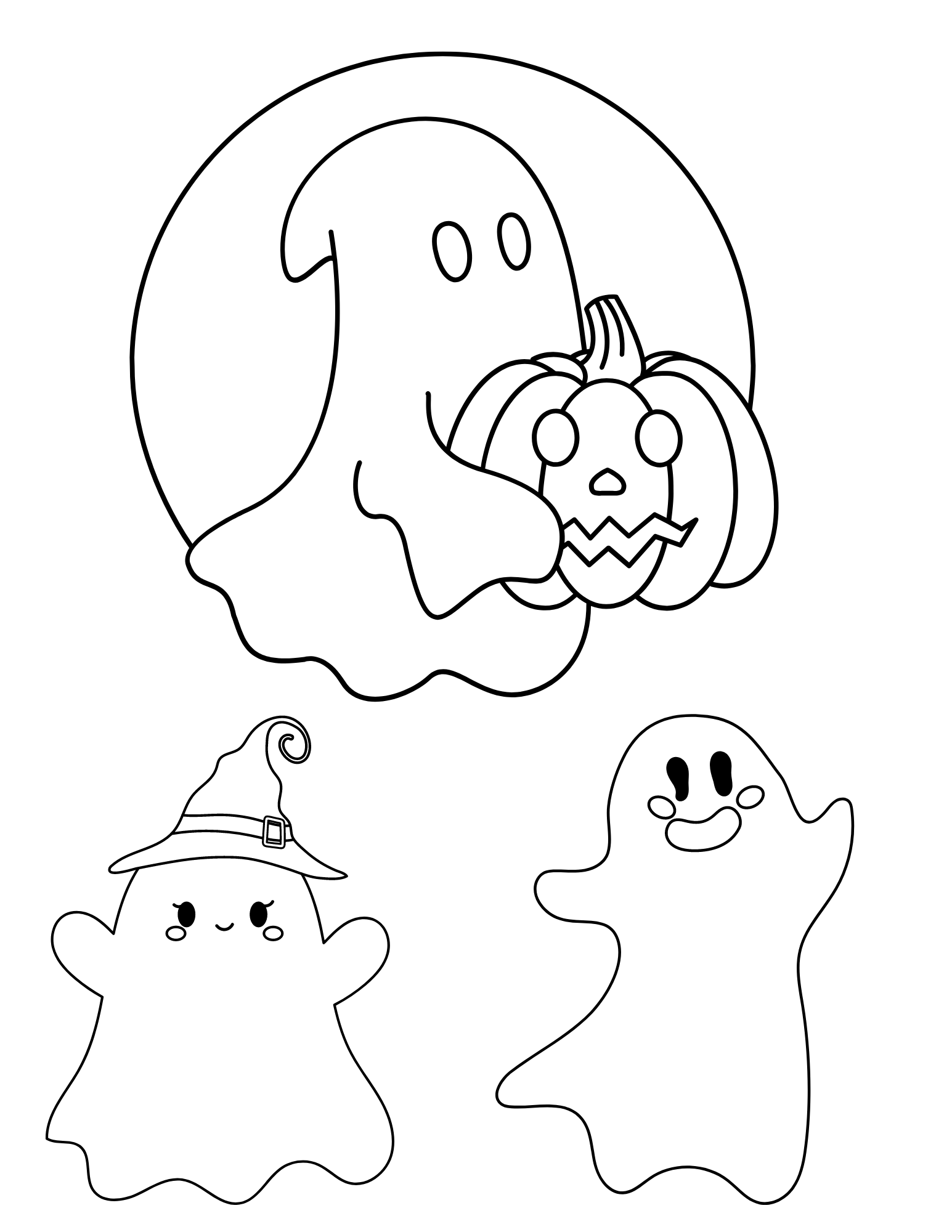 Spooktacular ghost coloring pages for kids and adults