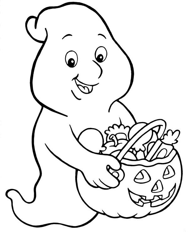 Friendly ghost coloring sheet