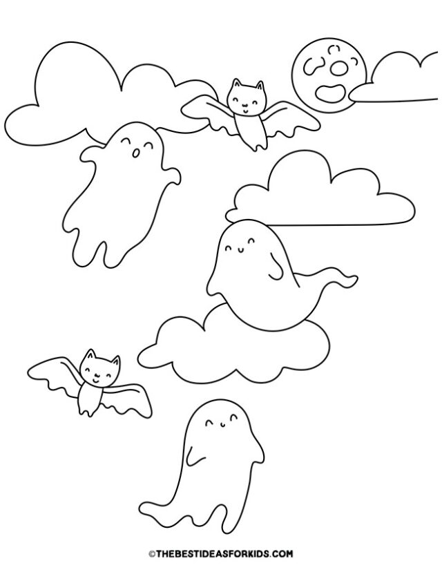 Ghost coloring pages free printables