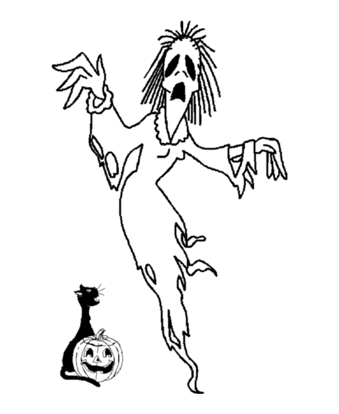 Halloween ghost coloring page