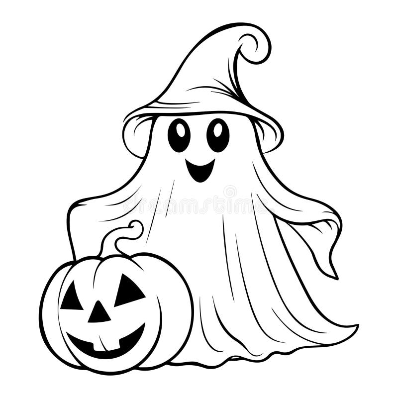 Halloween ghost coloring page stock illustrations â halloween ghost coloring page stock illustrations vectors clipart