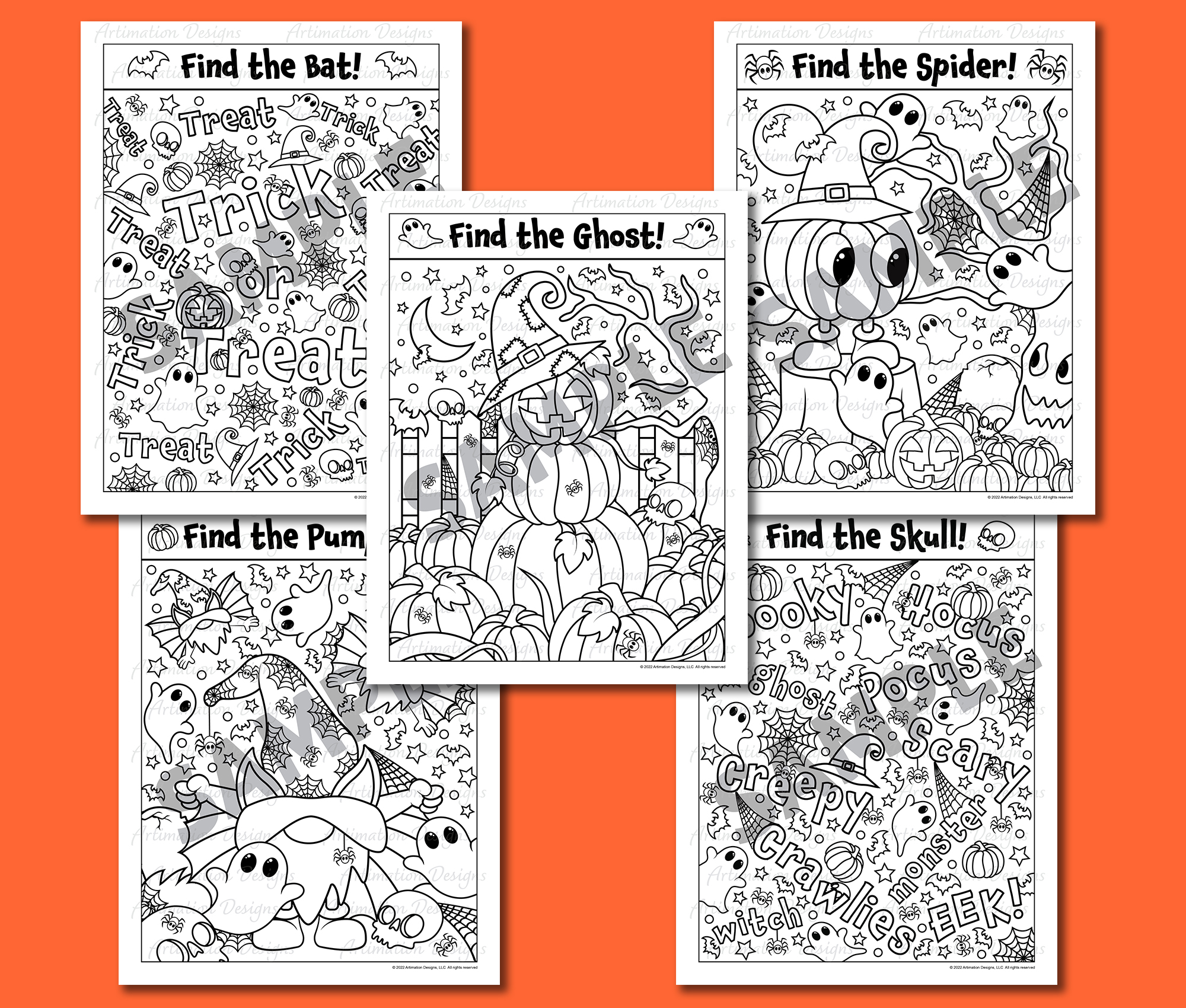 Halloween coloring pages seek and find hidden objects i spy fall made by teachers