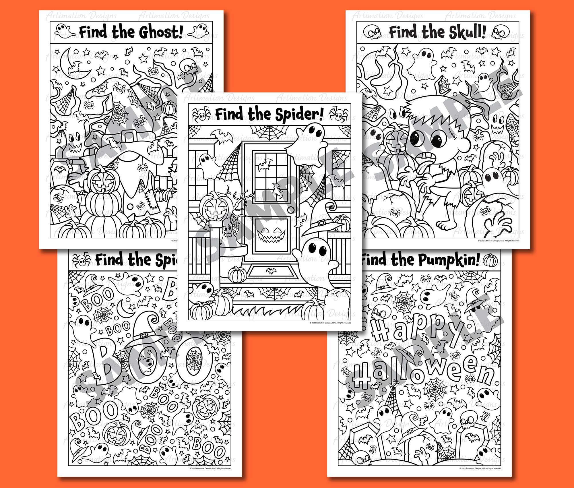 Halloween coloring pages seek and find hidden objects i spy fall made by teachers