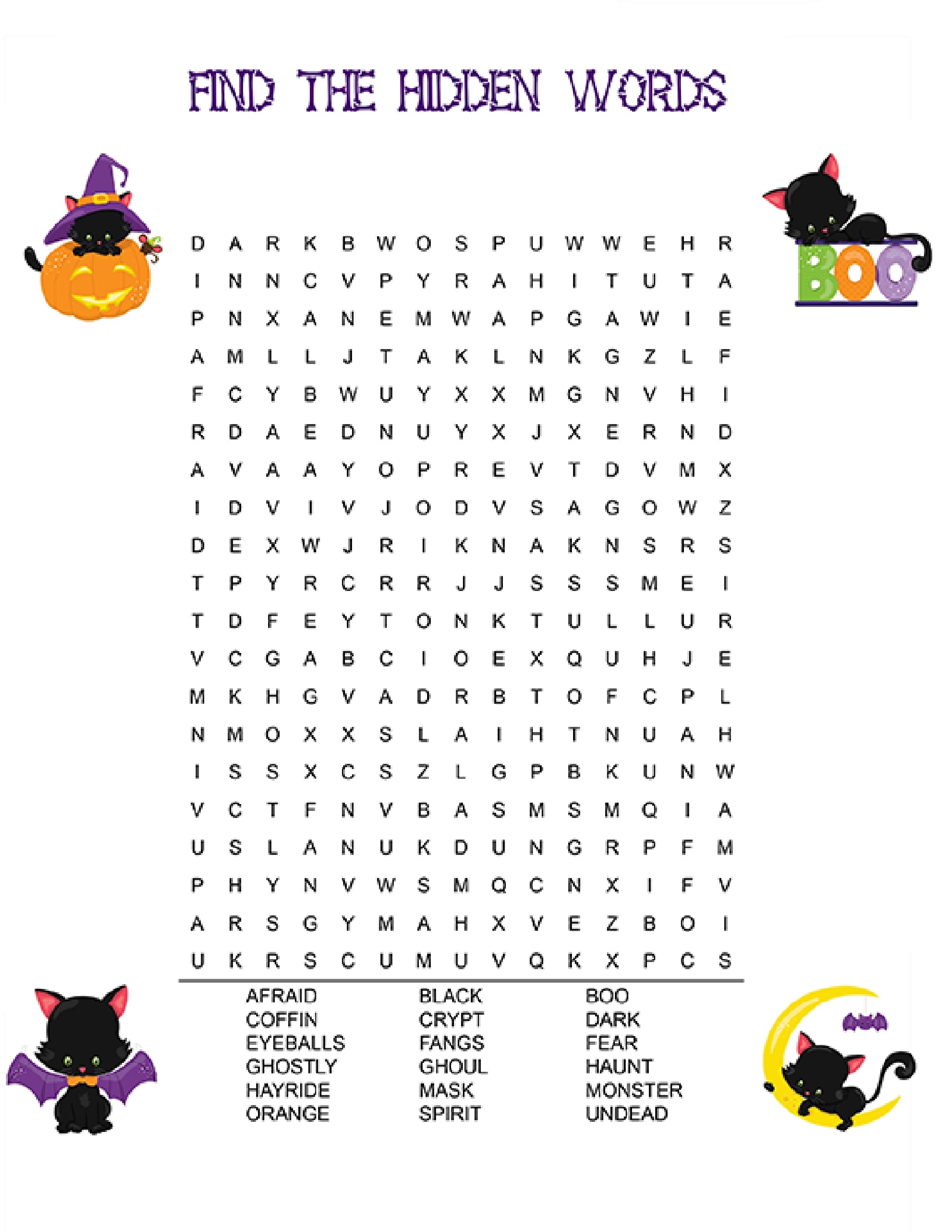 Halloween puzzle printables for kids