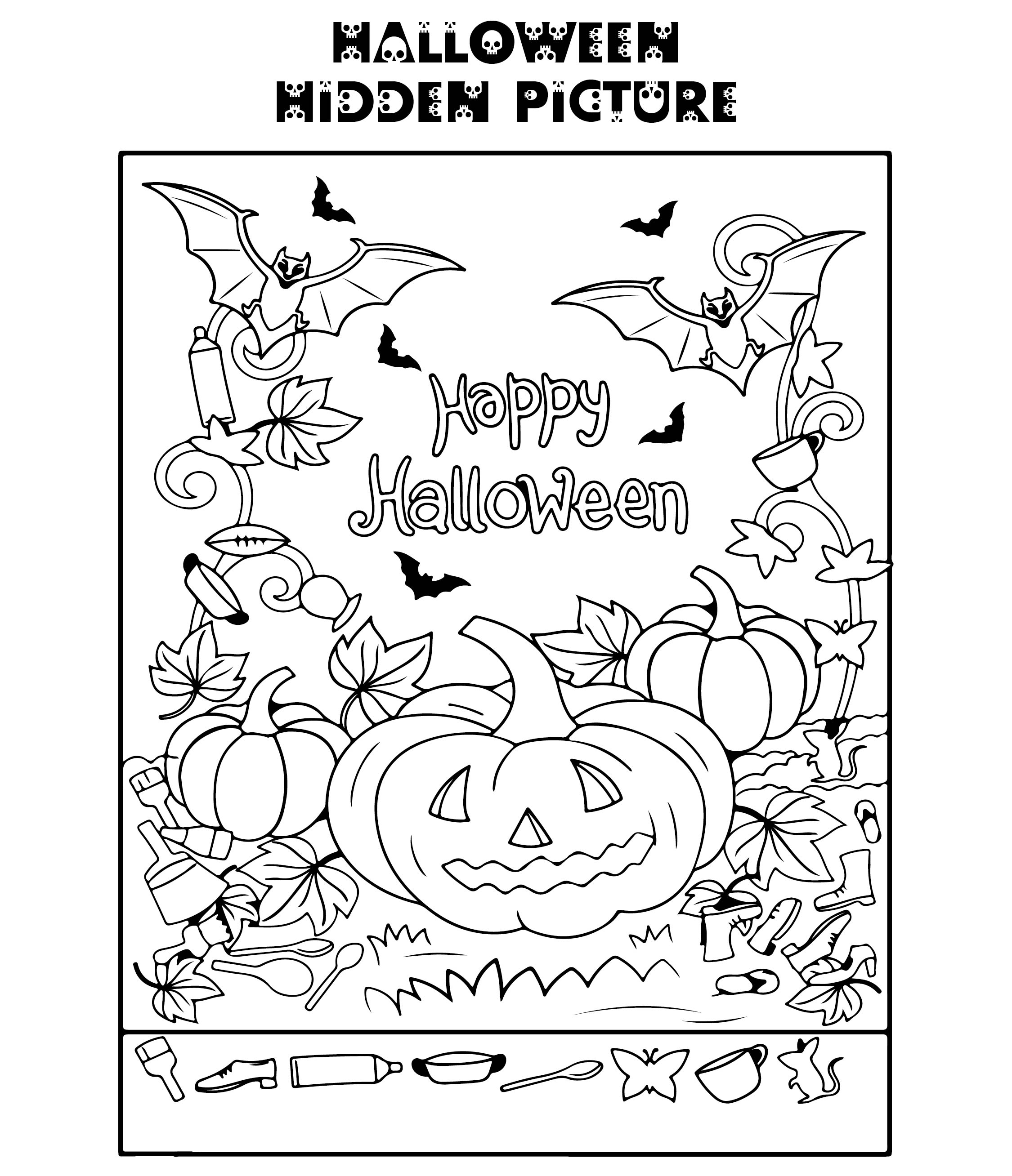 Best halloween hidden picture printable pdf for free at