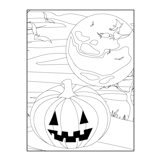 Premium vector halloween coloring pages for kids