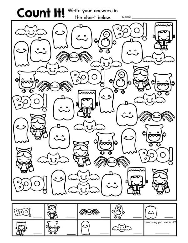 Halloween counting and coloring sheets â lesson plans