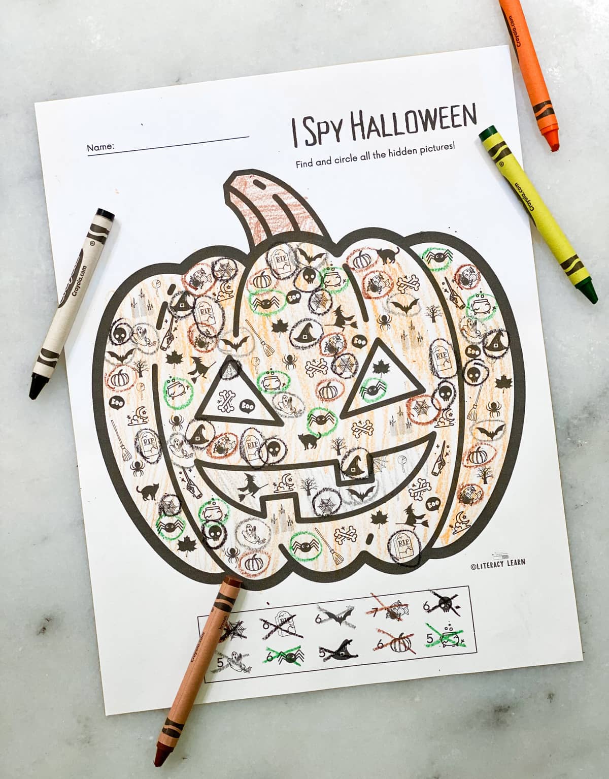 I spy halloween activity sheet