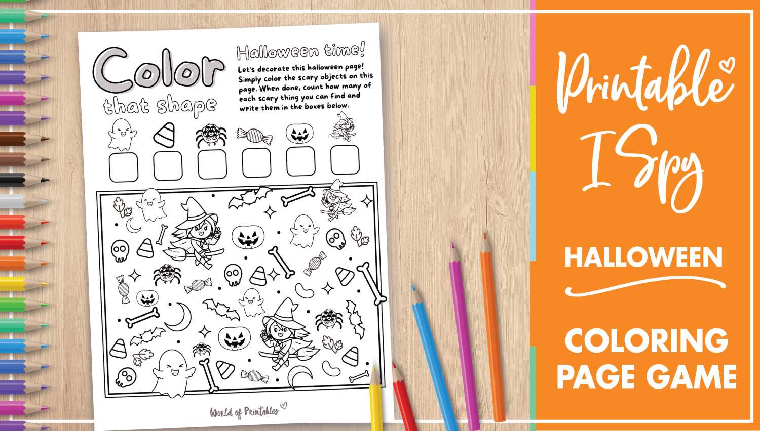 Free printable i spy halloween coloring page game