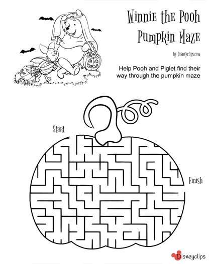 Printable disney halloween mazes