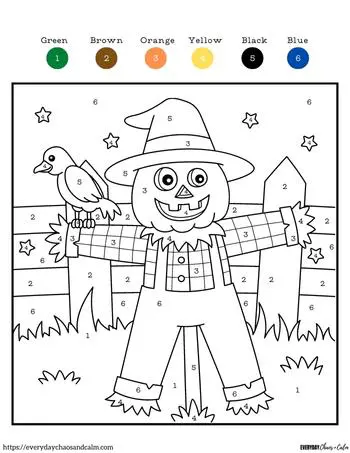 Free halloween color by number printables