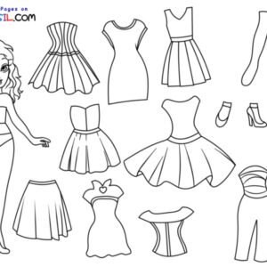 Paper doll coloring pages printable for free download