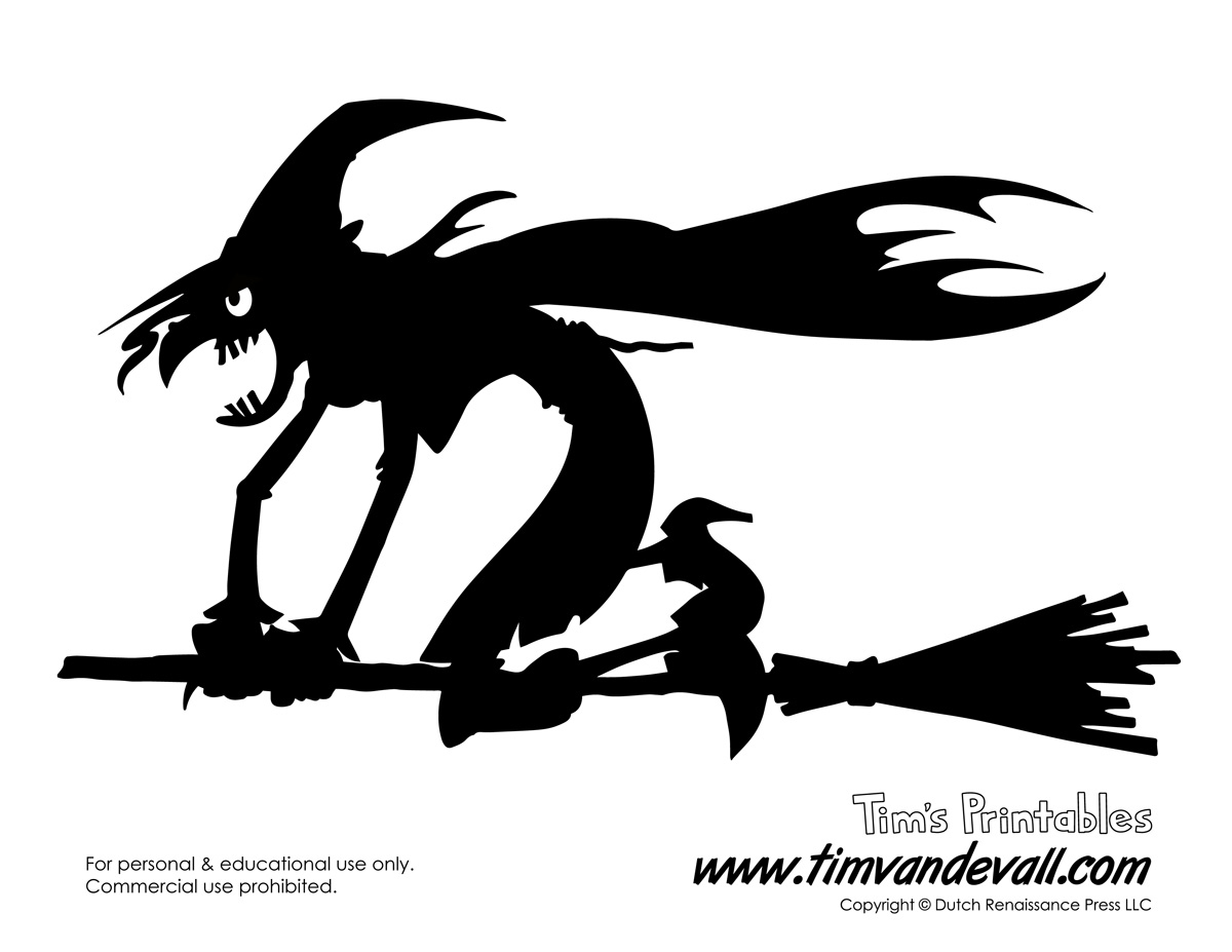 Printable witch silhouette â tims printables