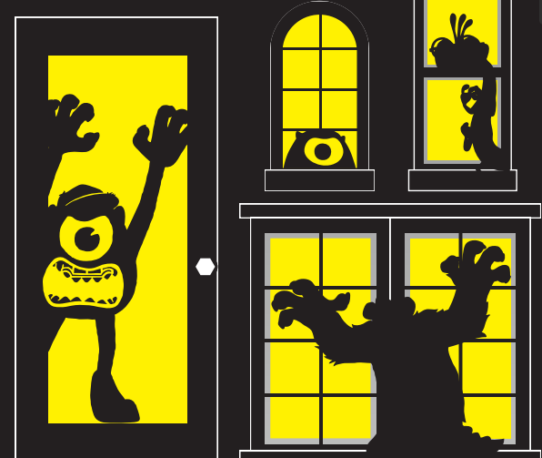 Monster university printable halloween window decorations activity pack â