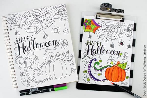 Happy halloween coloring page â the pinning mama