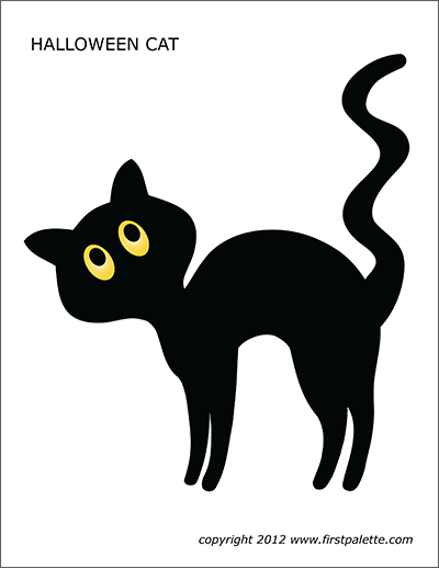 Halloween cats free printable templates coloring pages