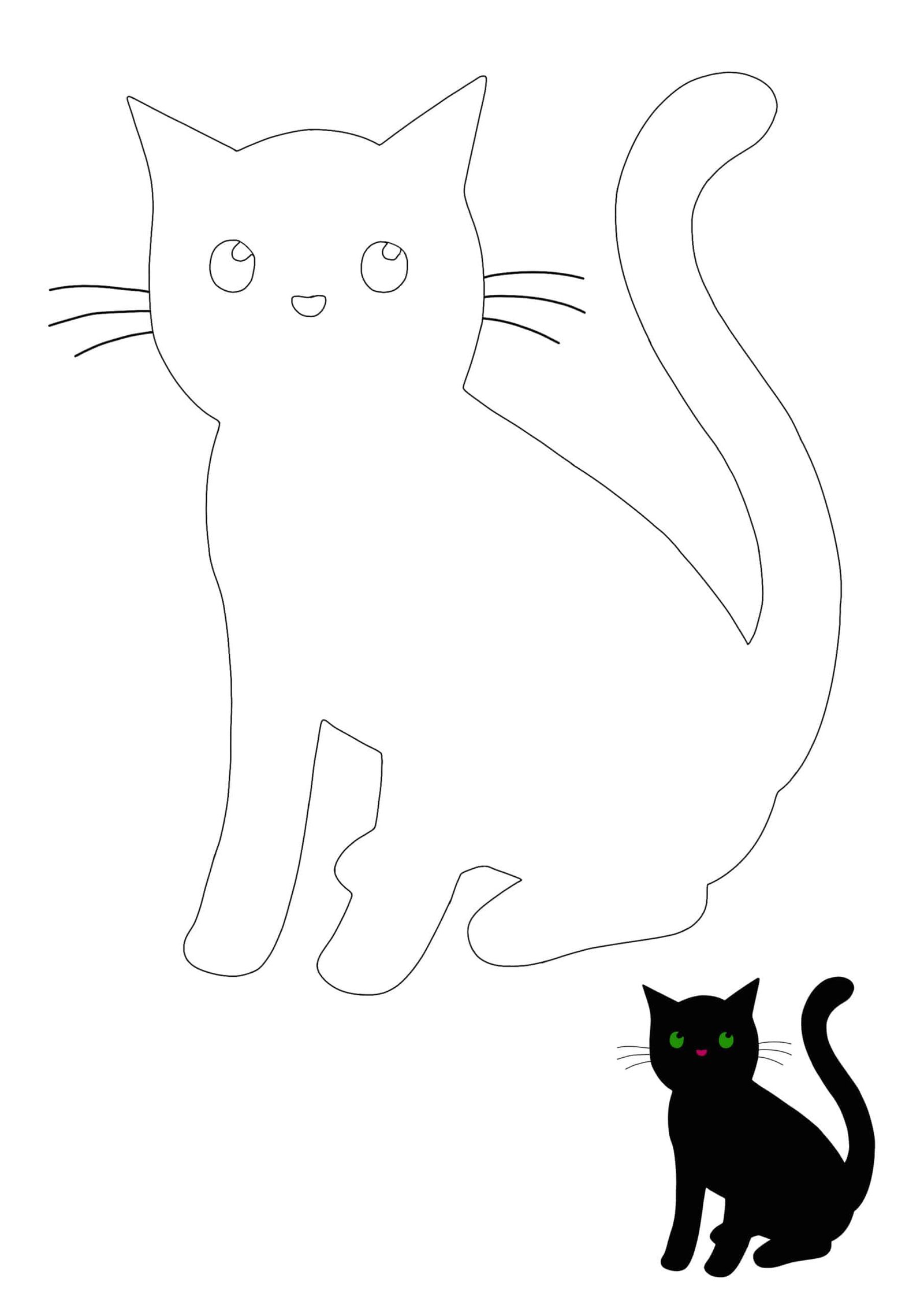 Cat silhouette coloring pages