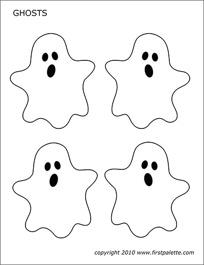 Ghosts free printable templates coloring pages