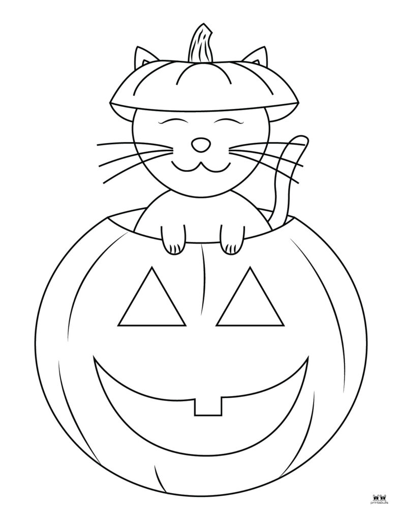 Halloween cat coloring pages