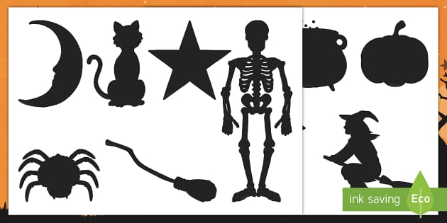 Printable halloween silhouettes display cut