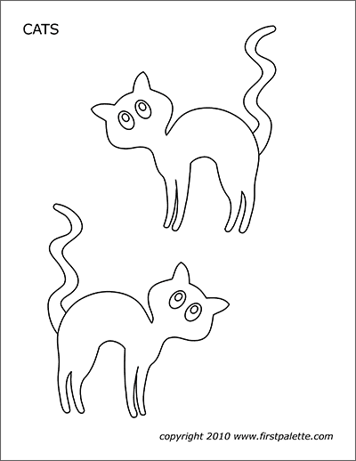 Halloween cats free printable templates coloring pages