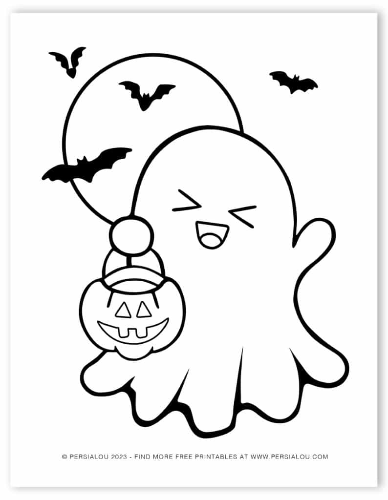 Free cute ghost coloring pages