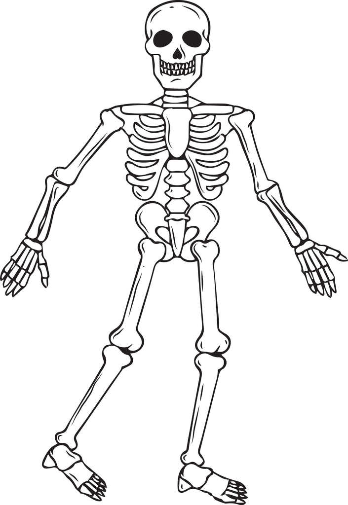 Printable skeleton halloween coloring page for kids â