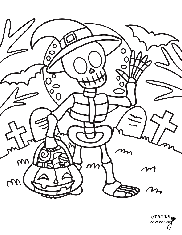 Free printable skeleton coloring pages