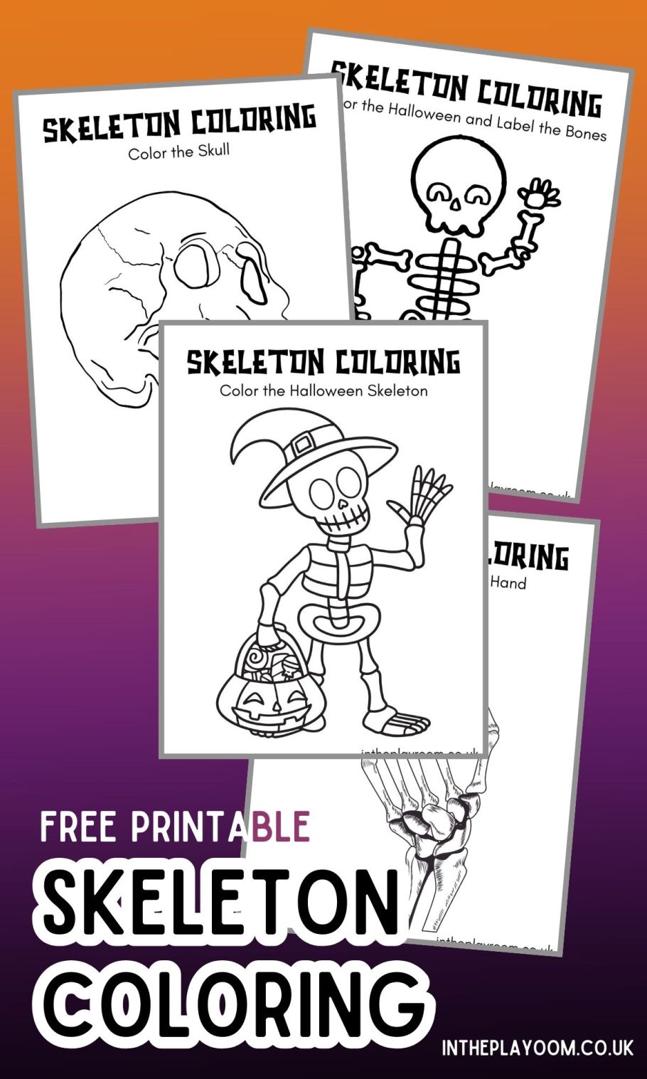 Free printable skeleton loring pages